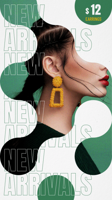 Simple Fashion Women's Earring New Arrival Introduction Instagram Story预览效果