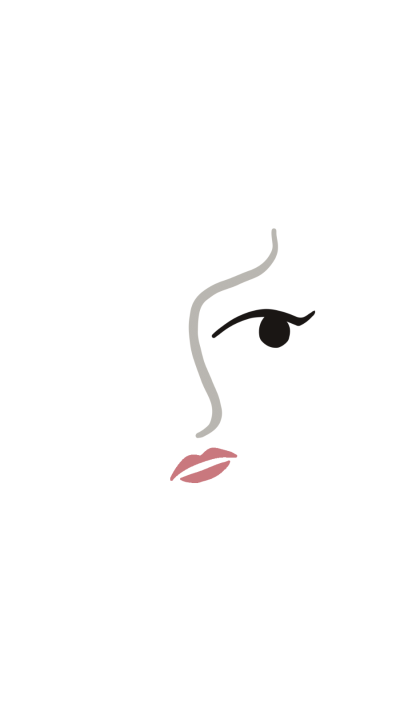 Minimalist Style Hand Painted Makeup Face Instagram Highlight