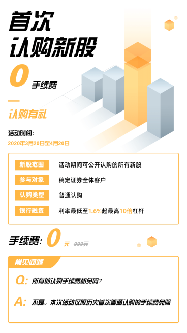 金融保险首次认购新股有礼产品营销海报预览效果