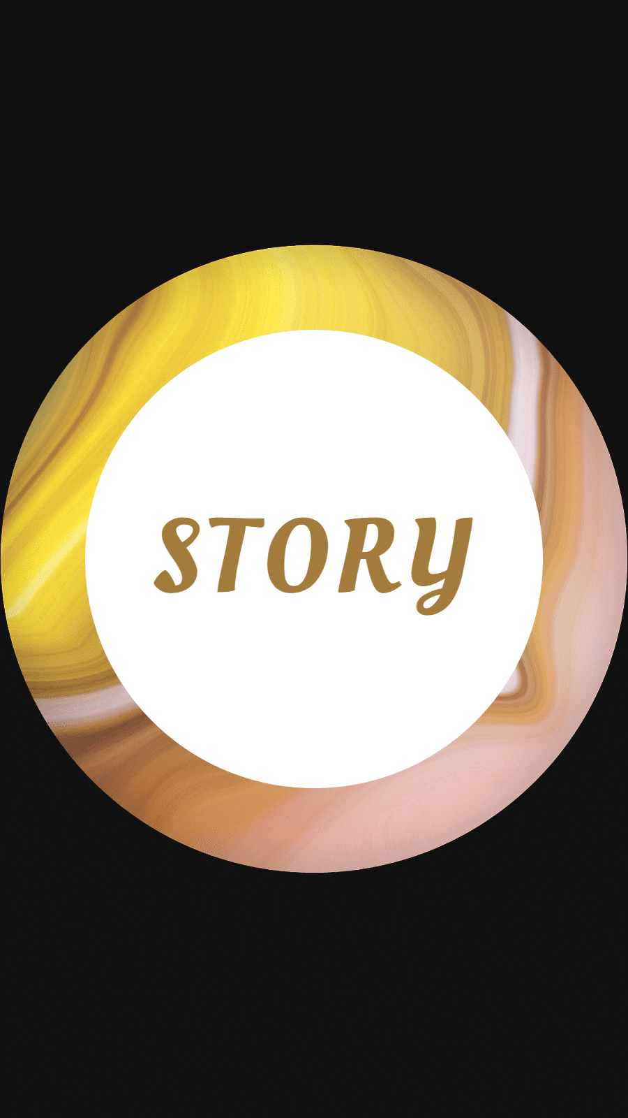Black Background Gradual Yellow Circle Simple Text Art Fashion Style Instagram Highlight