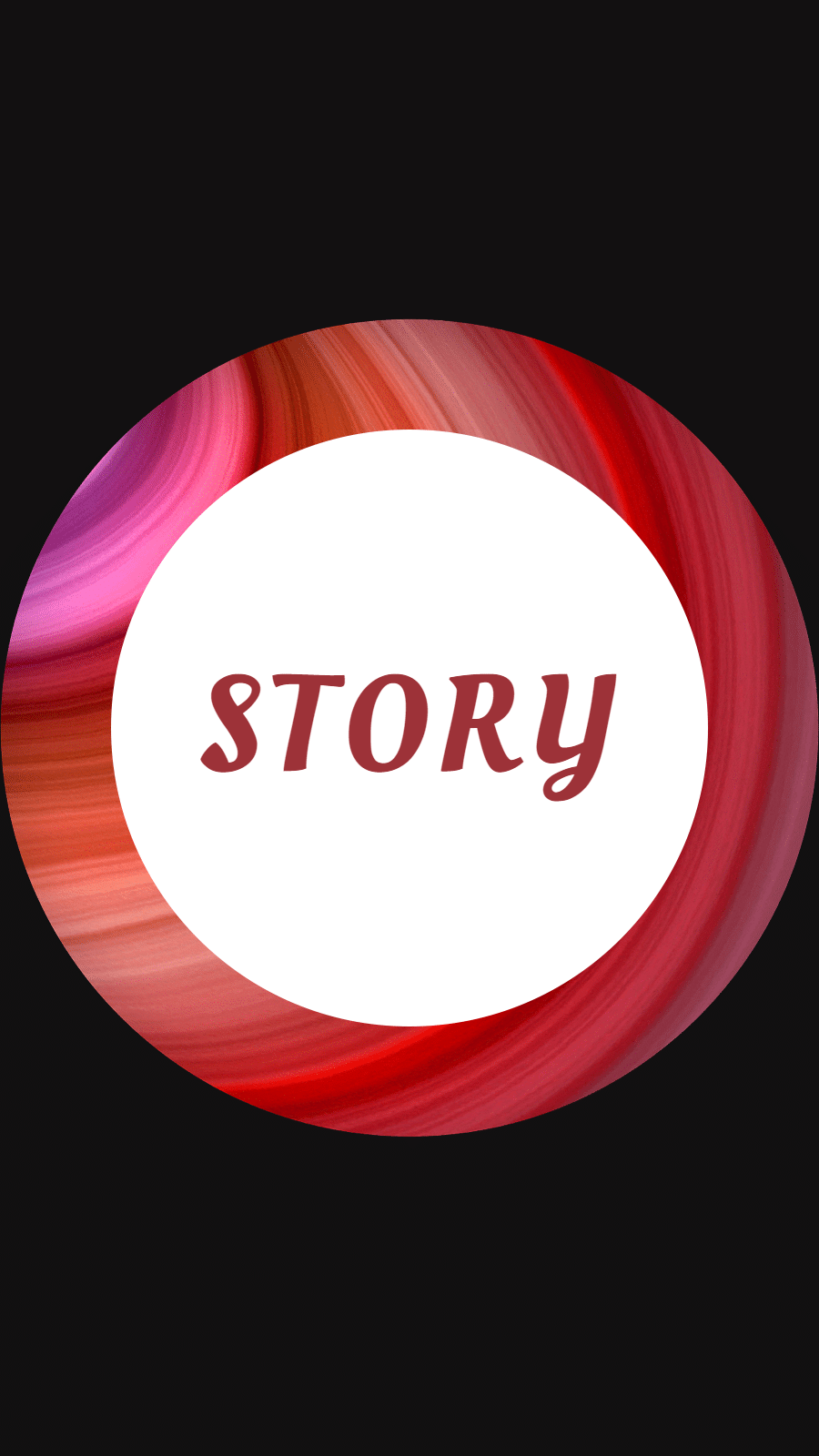 Black Background Gorgeous Red Circle Simple Text Art Fashion Style Instagram Highlight