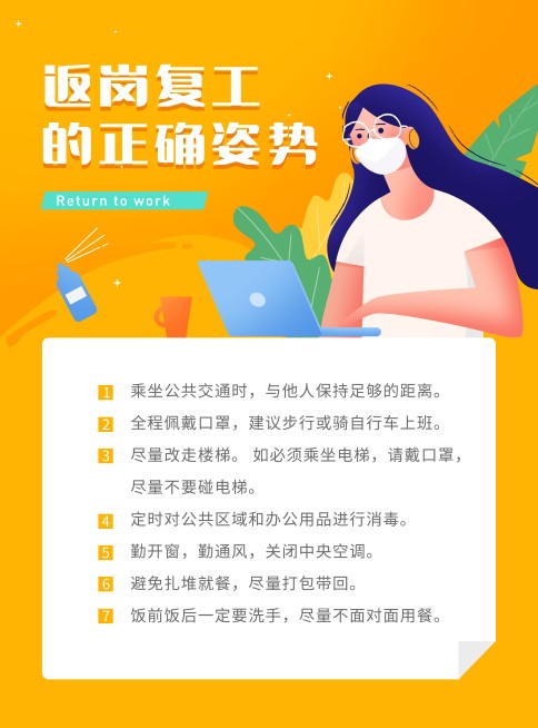 疫情医疗复工张贴海报预览效果
