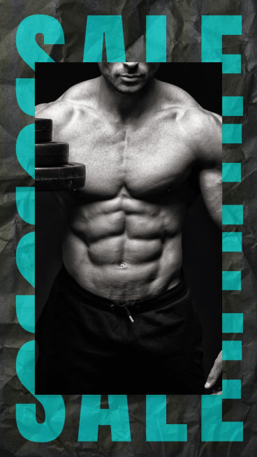 Male Abdominal Muscle Photo Sport Products Promotion Sale Simple Cool Style Instagram Story预览效果