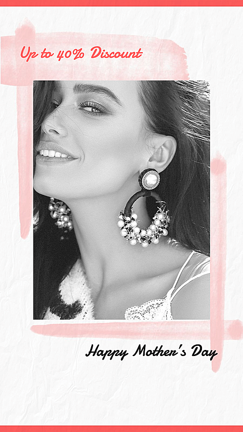 Simple Mother's Day Earring Discount Instagram Story