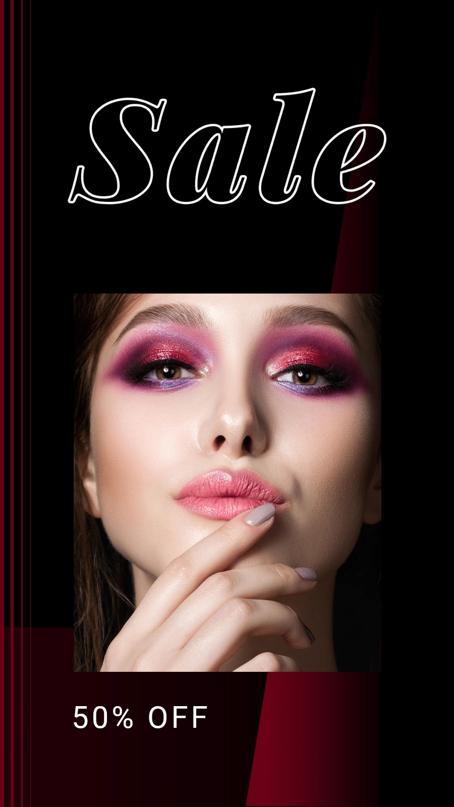 Black Friday Beauty Makeup Products Discount Sale Announcement Ecommerce Story预览效果