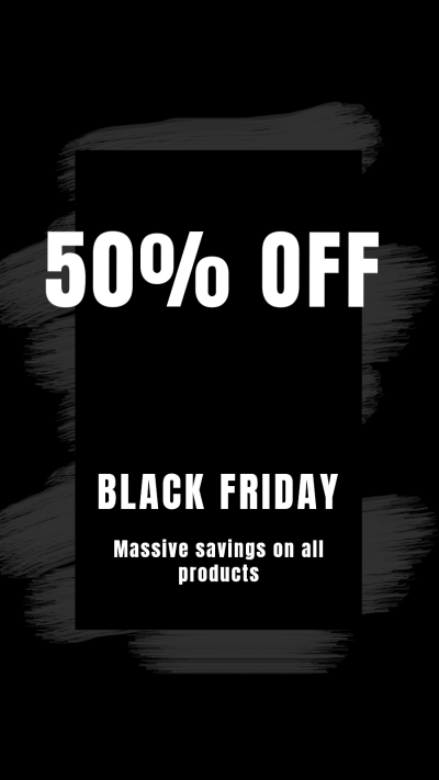 Black Rectangle Element Black Friday Discount Sale Announcement Ecommerce Story