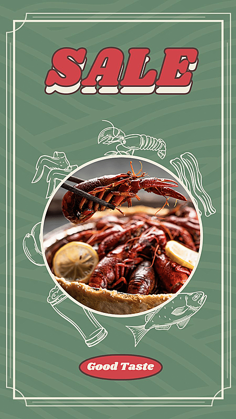 Retro Style Chinese Lobster Display Introduction Instagram Story