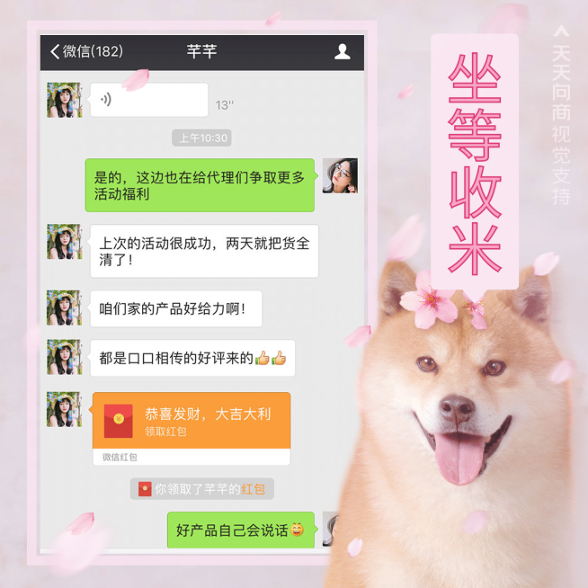萌宠柴犬花式晒单方形海报预览效果
