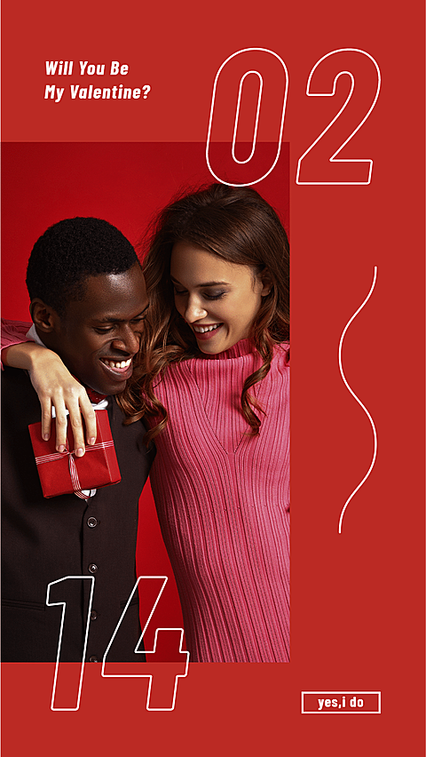 Valentine's Day Senior Couple Photo Picture Simple Fashion Style Instagram Story