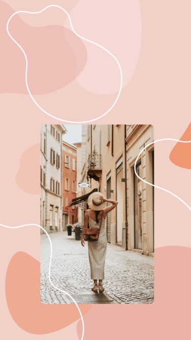 Romantic Background Travel Record Women Photo Art Simple Fashion Style Poster Instagram Story