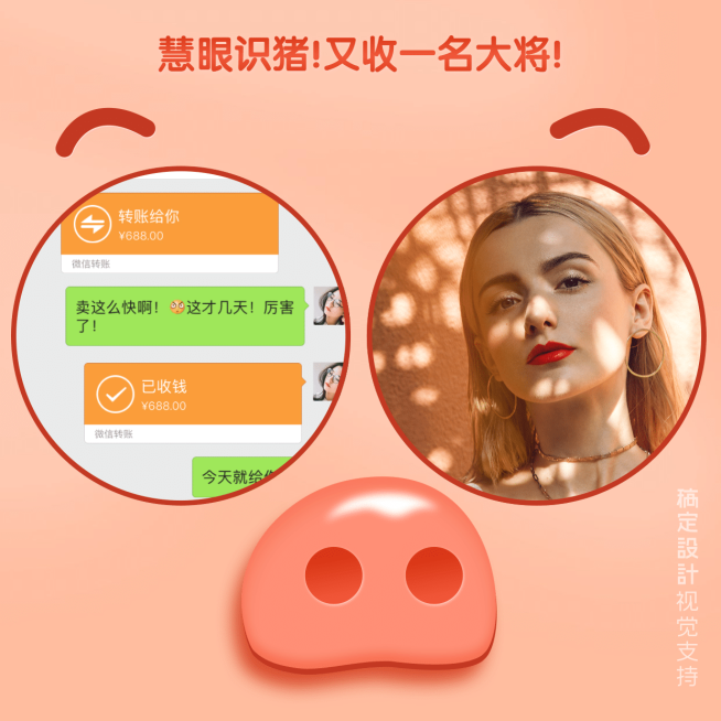慧眼识猪方形海报预览效果
