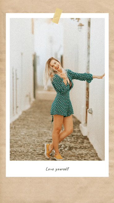 Special Frame Elegant Woman Travel Record Picture Simple Fashion Style Polaroid Simulation Instagram Story预览效果