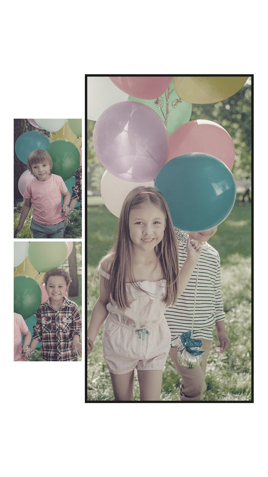 Simple Ballon Kids Photos Display Instagram Story