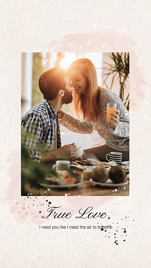Literary Style Color Block Background Couple Memory Record Instagram Story