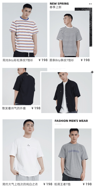 春夏上新男装产品展示海报预览效果