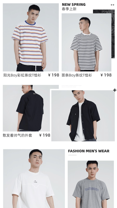 春夏上新男装产品展示海报