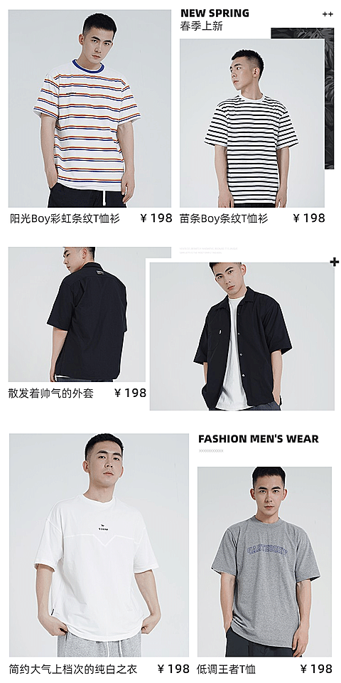 春夏上新男装产品展示海报