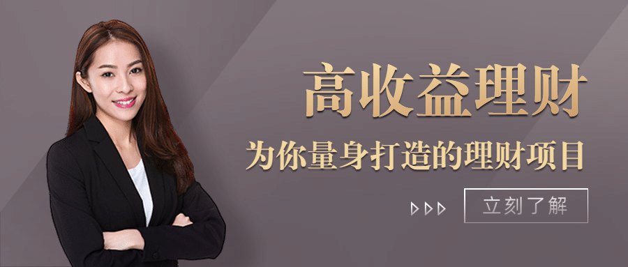 金融保险高收益理财项目人物商务简约首图