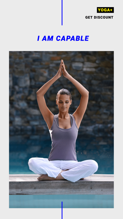 White Background Woman Photo Sport Yoga Class Promotion Simple Fashion Style Instagram Story