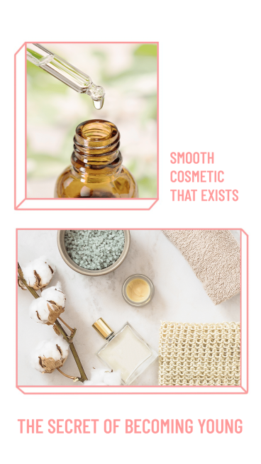 Pink Line Stroke Beauty Skincare and Makeup Cosmetics Products Ecommerce Story预览效果