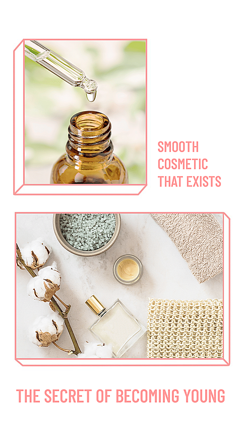 Pink Line Stroke Beauty Skincare and Makeup Cosmetics Products Ecommerce Story