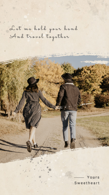 Literary Ink Decorate Running Couple Moment Record Instagram Story预览效果