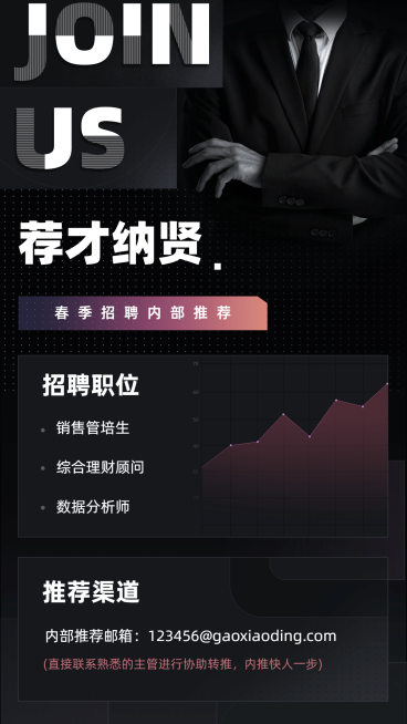 金融保险荐才纳贤排版商务招聘海报预览效果