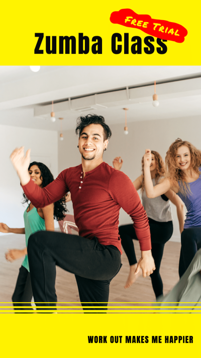 Yellow Background Sport Yoga Class Promotion Simple Fashion Style Instagram Story