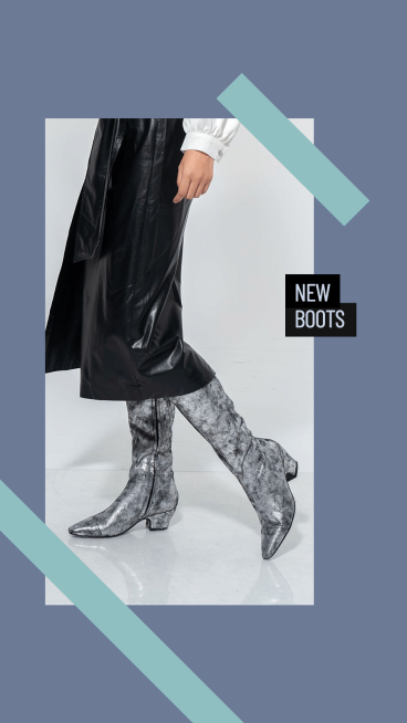 Simple Fashion New Boots Display Introduction Instagram Story预览效果