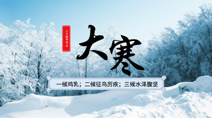 二十四节气大寒横版海报预览效果