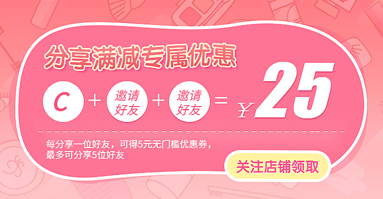 美妆分享券裂变优惠券海报