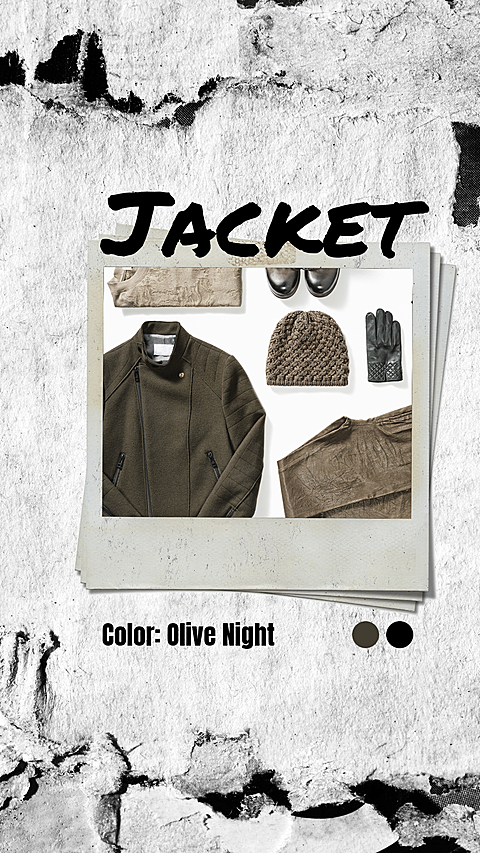 Retro Style Men's Jacket Display Instagram Story