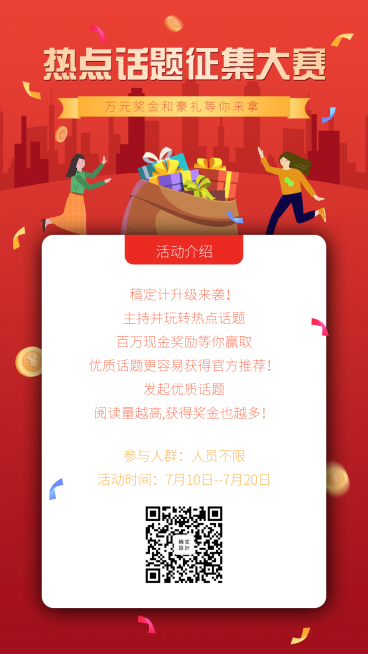 热门话题征集大赛/手绘/手机海报预览效果