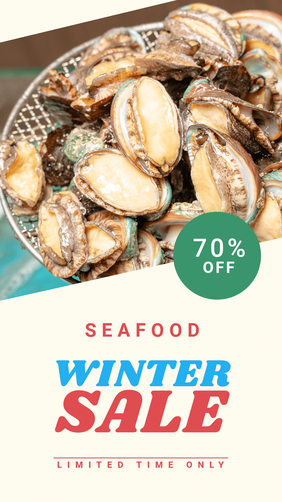 Seafood Winter Discount Sale Promo Ecommerce Story预览效果