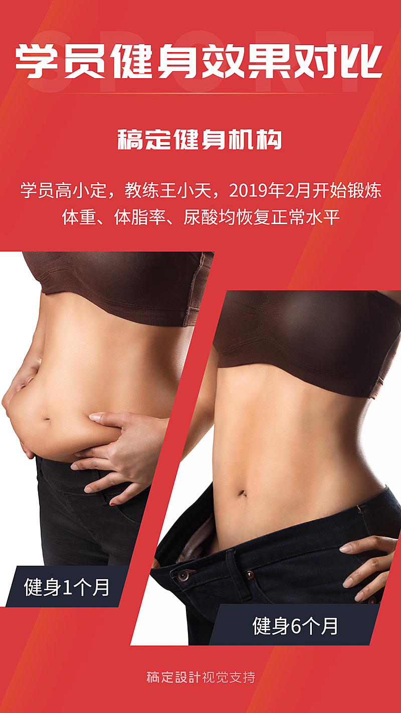 健身学员效果对比图