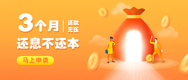 金融保险还息不还本营销优惠手绘首图