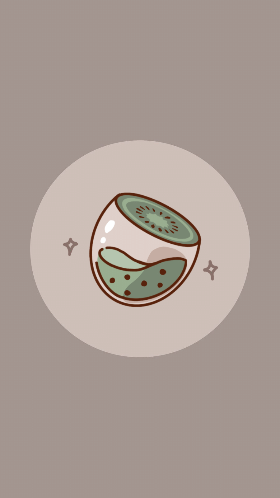 Dark Purple Background Fruit Kiwifruit Simple Fashion Style Instagram Highlight