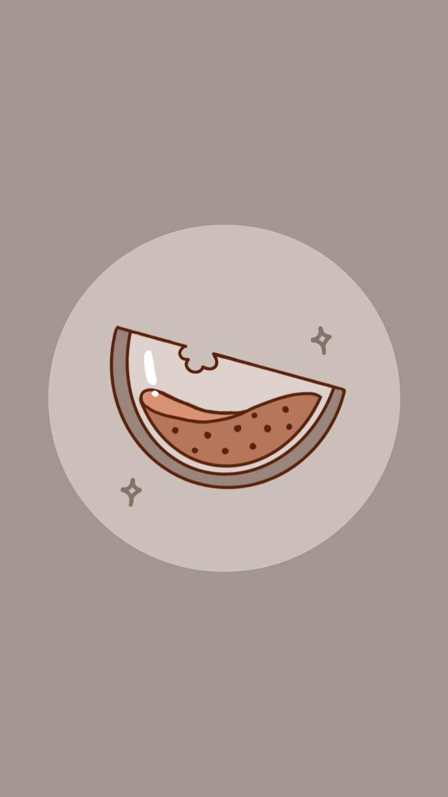 Pure Color Background White Circle Watermelon Fashion Simple Style Instagram Highlight