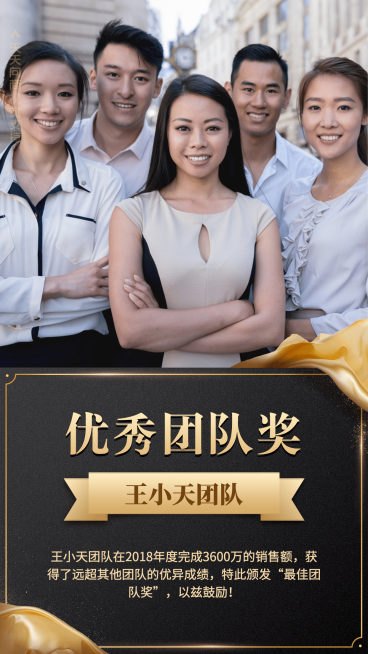 优秀团队表彰喜报预览效果