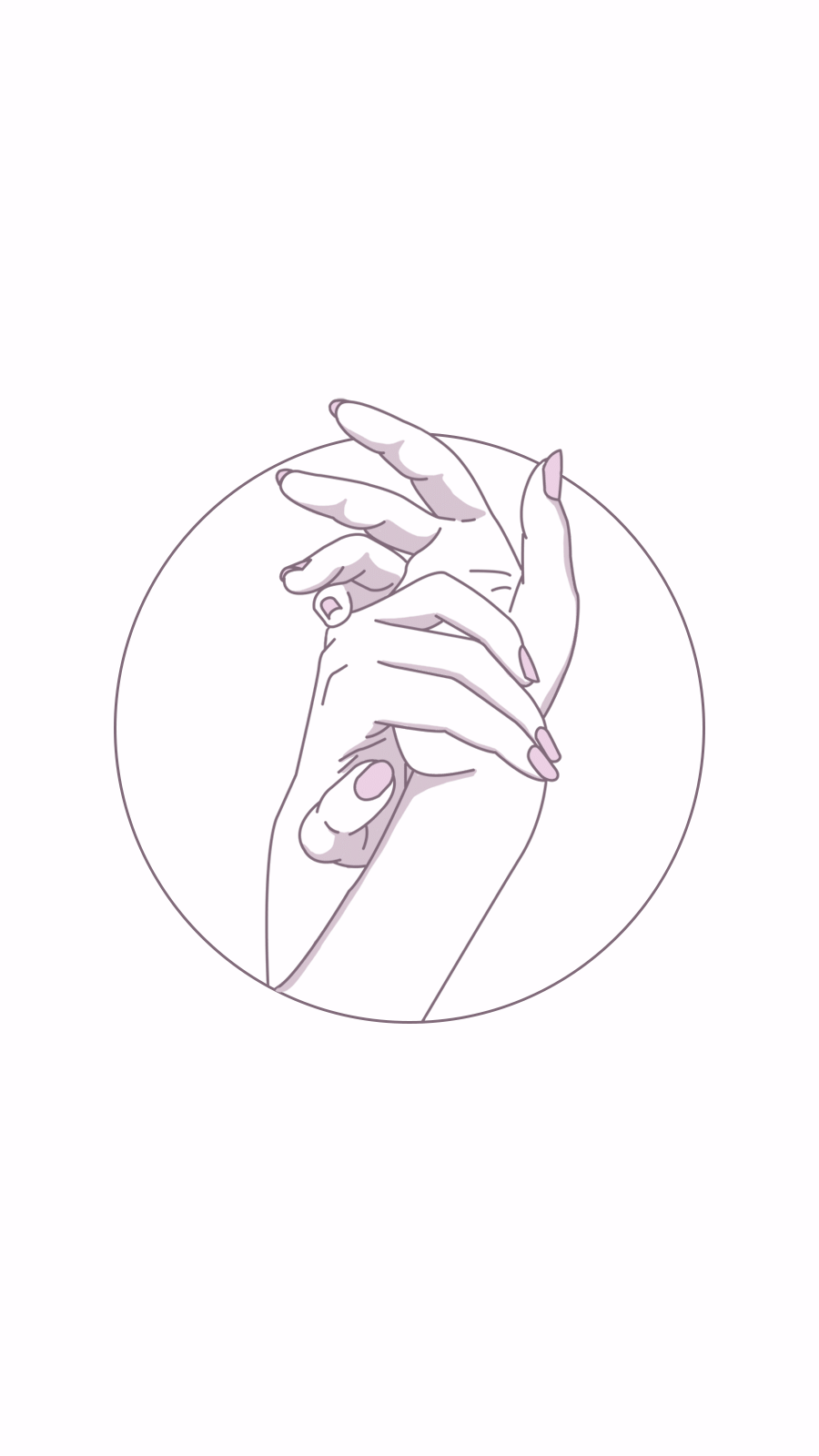 Simple Hand Painted Purple Nail Polist Art Illustration Instagram Highlight