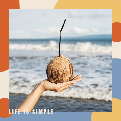 Corlorful Background Travel Record Seaside Scene Simple Fashion Style Instagram Post