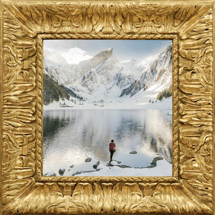 Literary Special Frame Travel Record Snow Mountain Photo Instagram Post预览效果