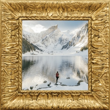 Literary Special Frame Travel Record Snow Mountain Photo Instagram Post