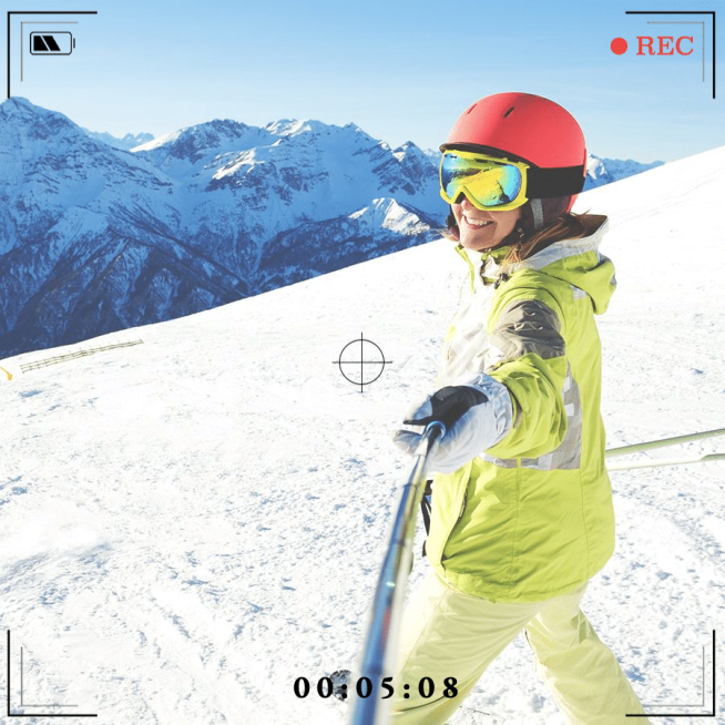 Simple Snow Mountain Woman Selfie Instagram Post预览效果