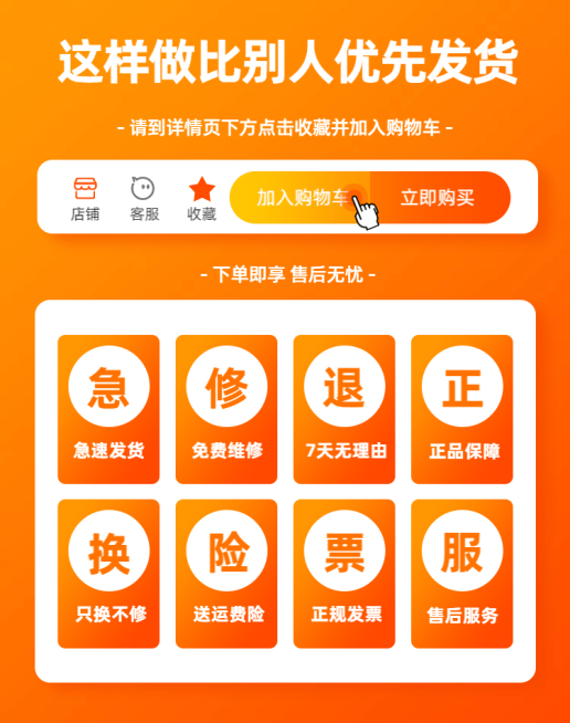 售后服务收藏加购海报预览效果