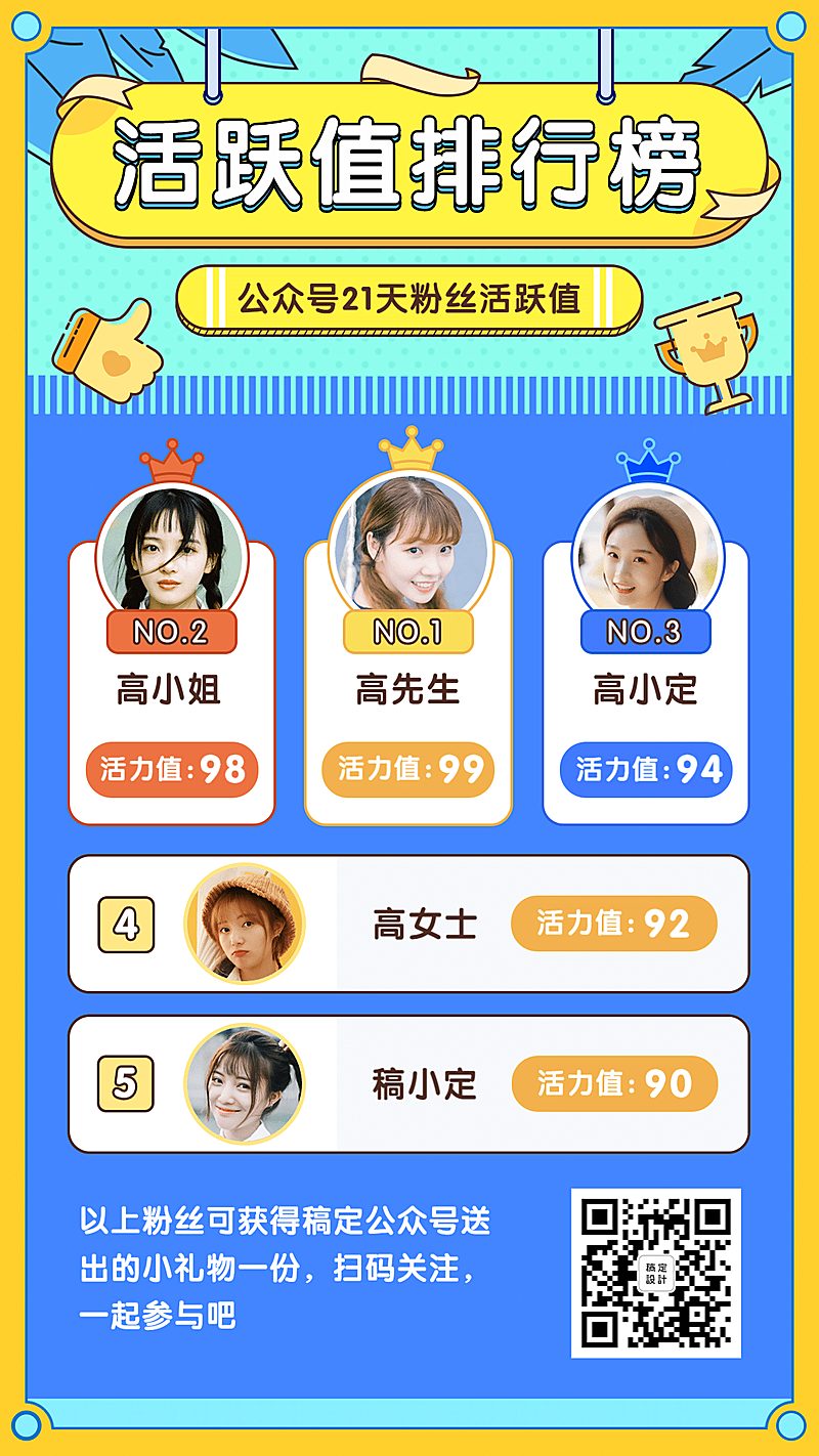 排行榜奖励卡通手机海报