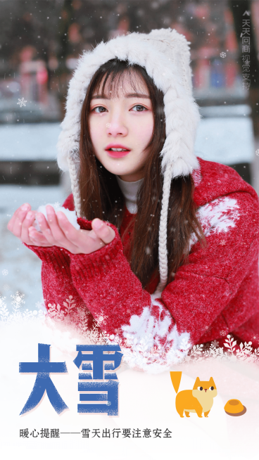 大雪节气暖心提醒预览效果