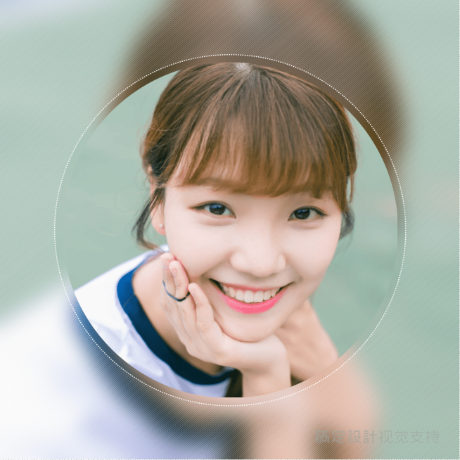 文艺清新少女圆形海报预览效果