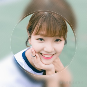 文艺清新少女圆形海报