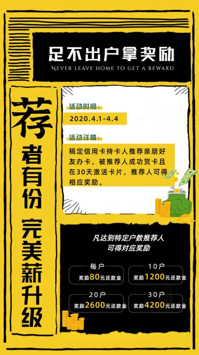 金融保险信用卡推荐办卡赢奖励金融海报